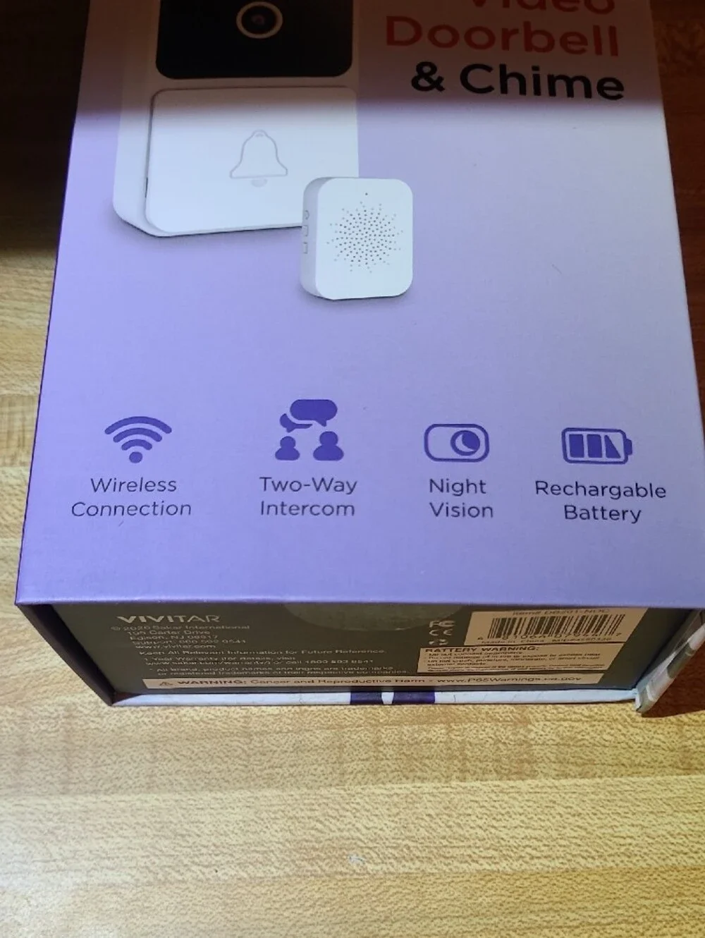 Vivitar Video Doorbell & Chime - White